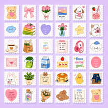 Pack of 75 Cute Aesthetic Sticker Stamps + FREE Glitter Sachet Gift